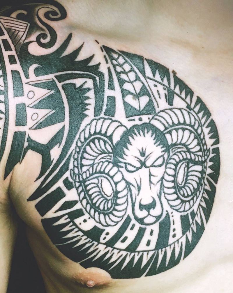 玛雅图腾半甲纹身图片