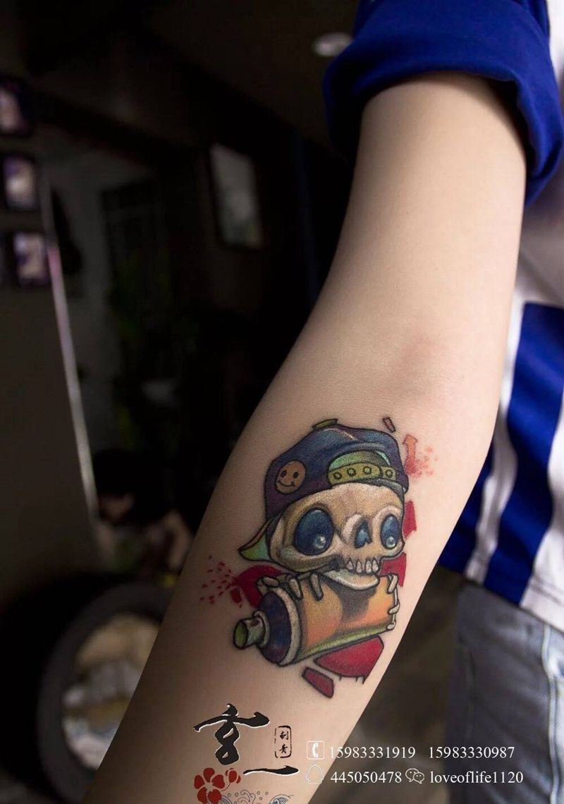 小清新new school一枚纹身图片