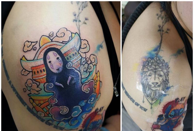 遮盖作品纹身图片_新传统New School纹身图案