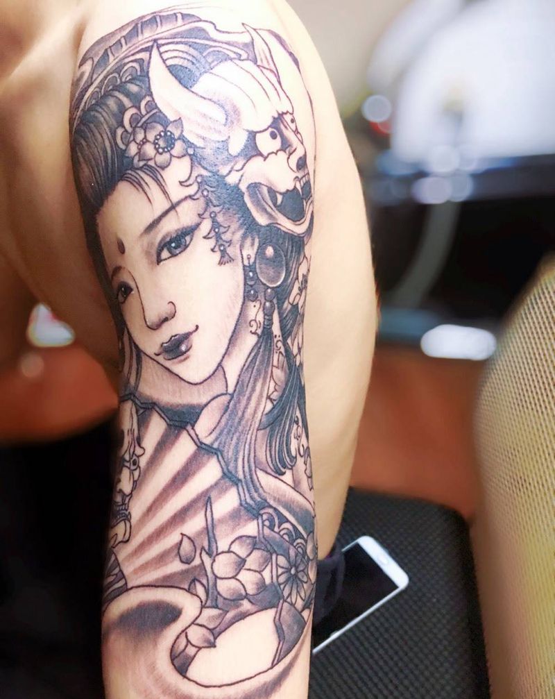 艺妓纹身图片
