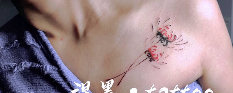 彼岸花纹身图片_肩部纹身图案