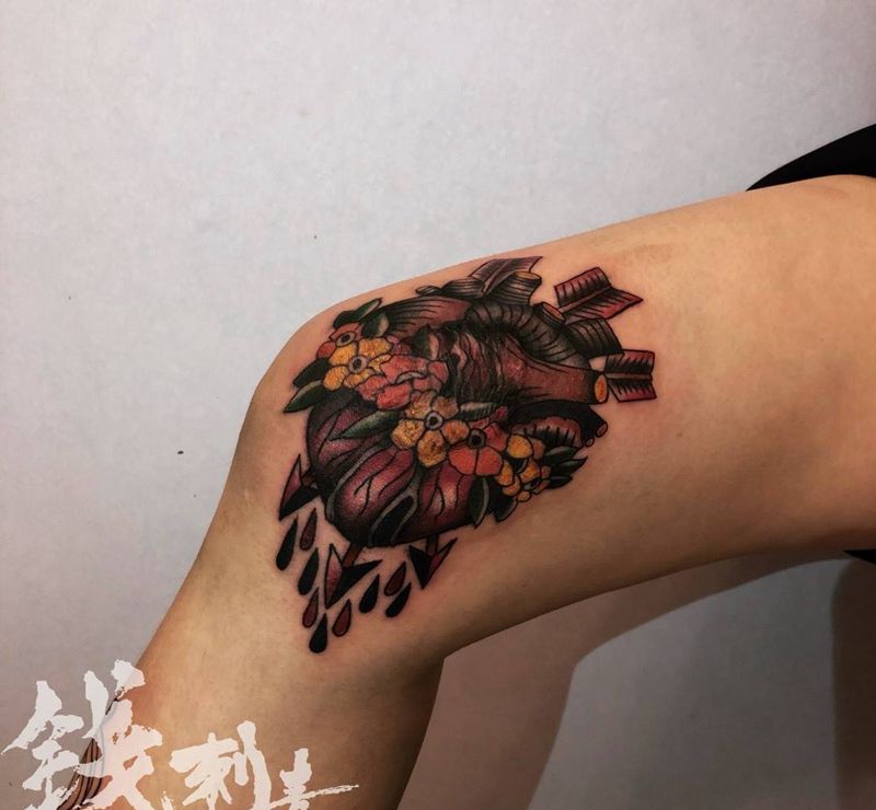 遮盖严重车祸肉瘤纹身图片