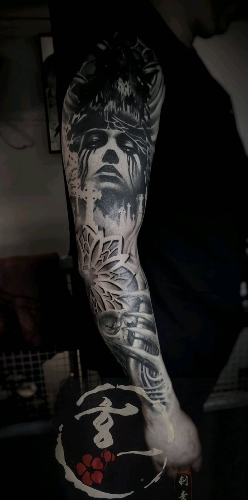 欧美花臂纹身图片_手臂欧美写实纹身图案