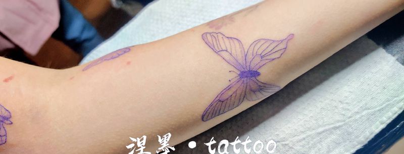 蝴蝶纹身图片_手臂蝴蝶小清新纹身图案