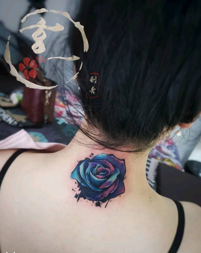 旧纹身遮盖纹身图片_水彩纹身图案