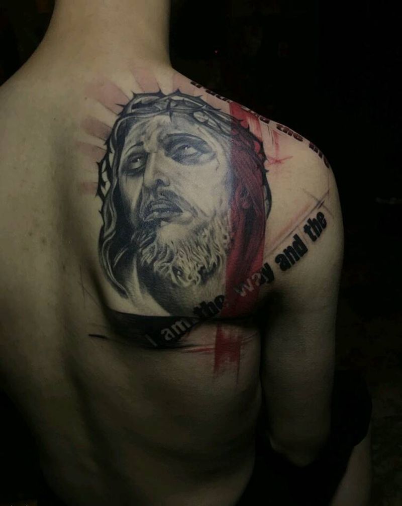 耶稣纹身图片