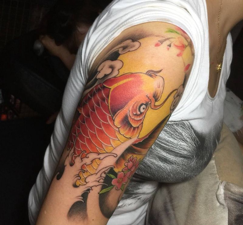 传统鲤鱼纹身图片