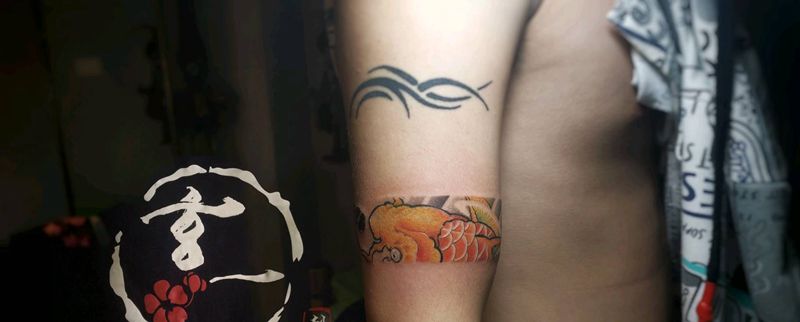 传统臂环纹身图片_新传统纹身图案