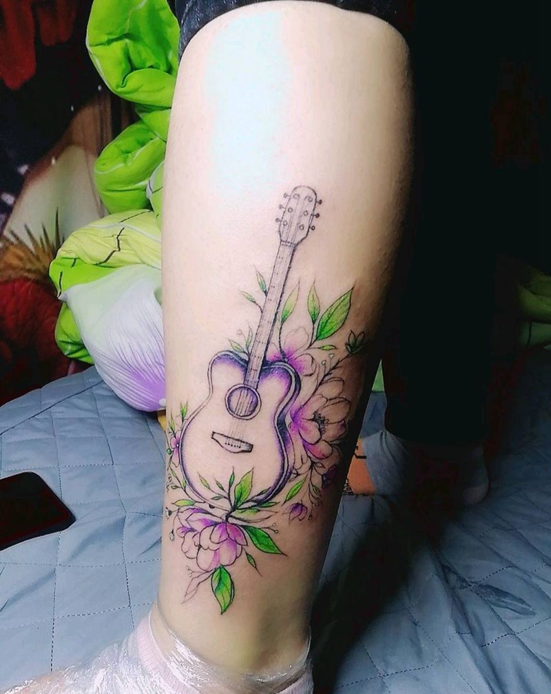 简单点纹身图片_腿部几何纹身图案