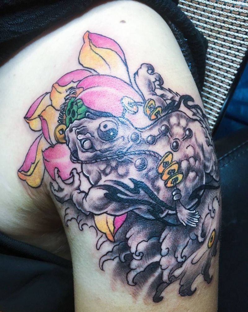 招财金蟾纹身图片