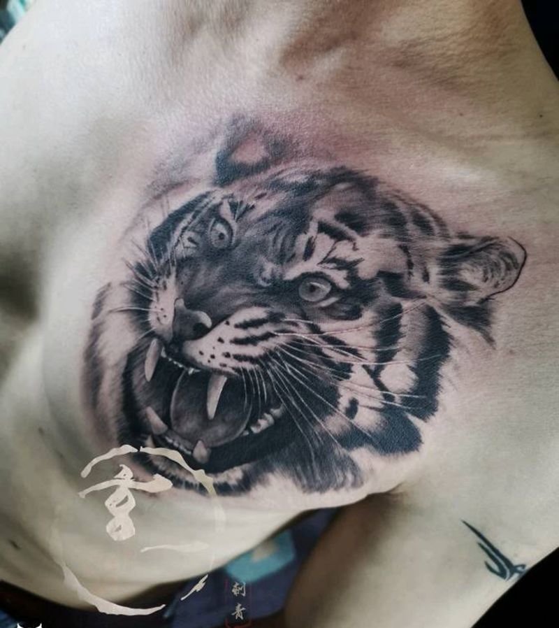 写实狮子一枚纹身图片