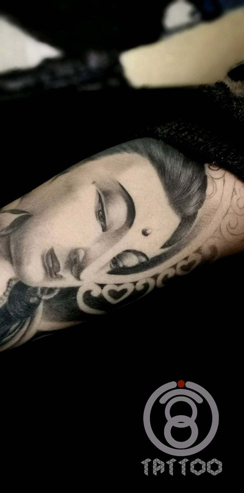 恢复两年后的未完菩萨纹身图片_手部新传统纹身图案