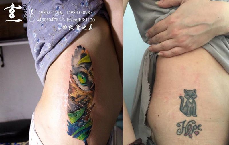 旧纹身遮盖纹身图片