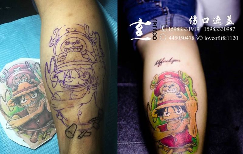路飞纹身图片