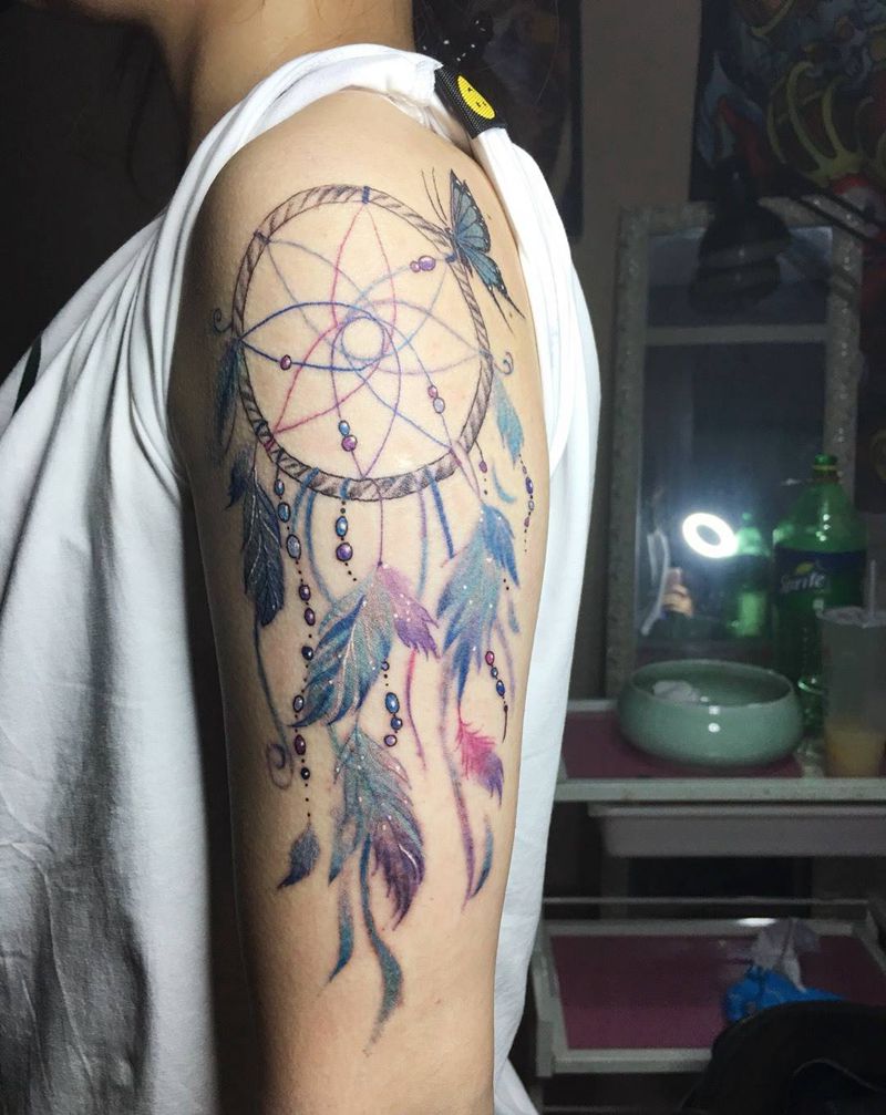 捕梦网纹身图片