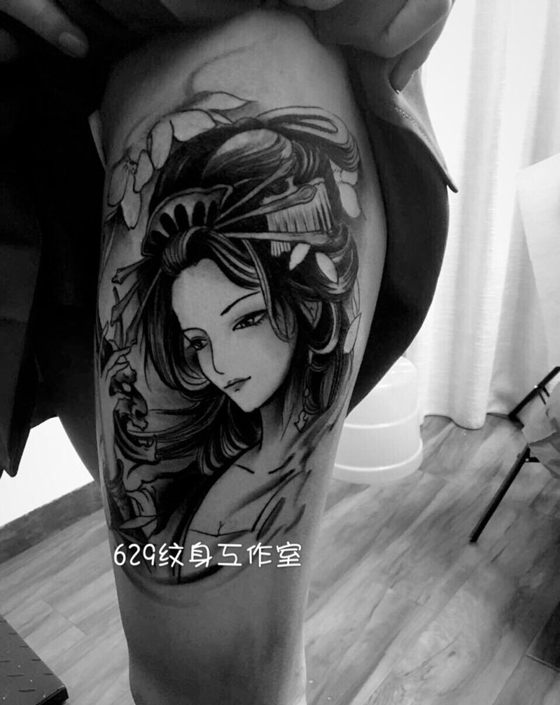 艺伎纹身图片