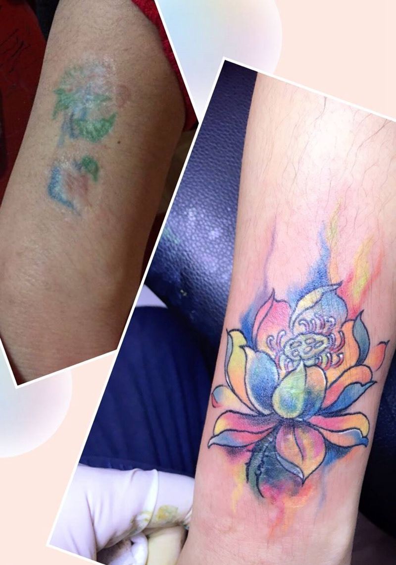 遮盖一个纹身图片