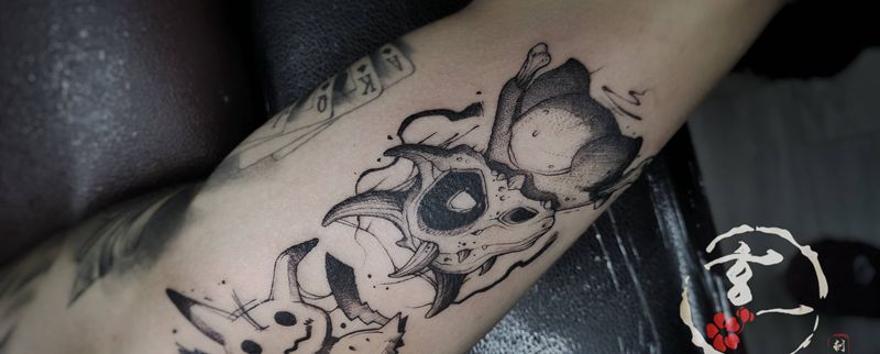 暗黑风纹身图片_手臂纹身图案