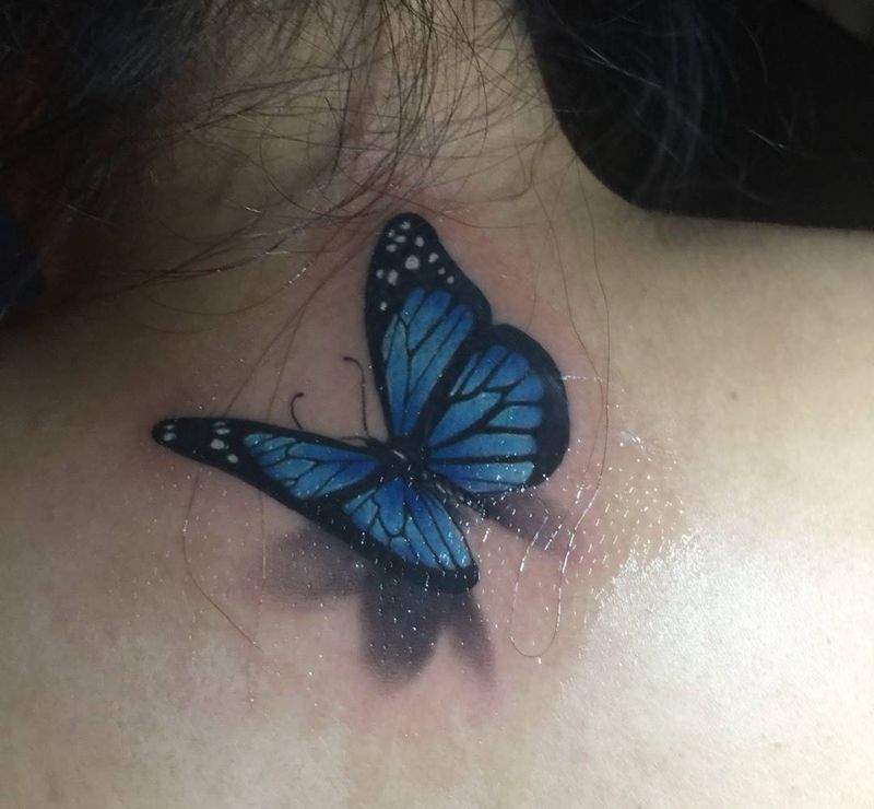 3d蝴蝶一枚纹身图片