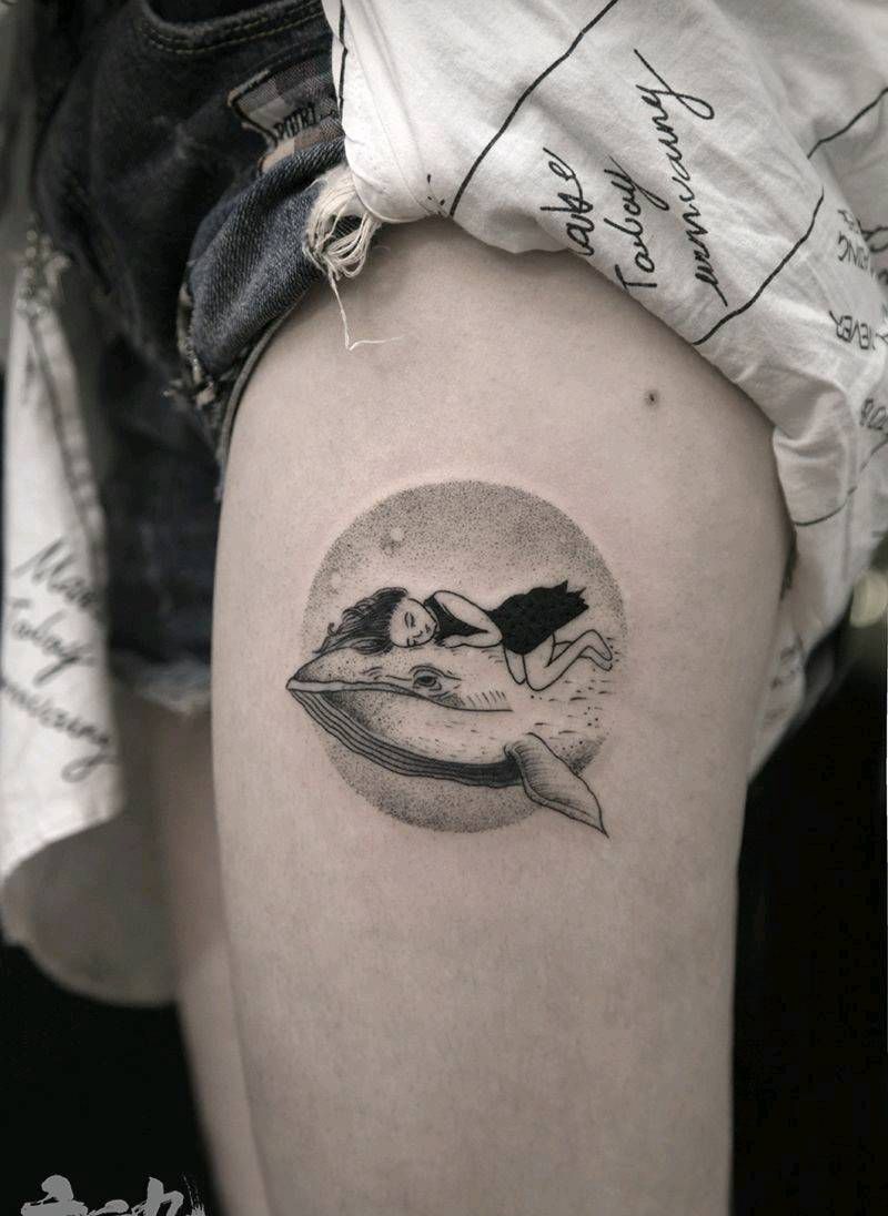 鲸·点刺·徐师作品纹身图片