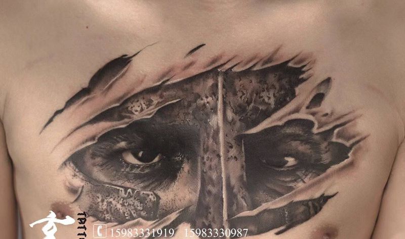 斯巴达一枚纹身图片