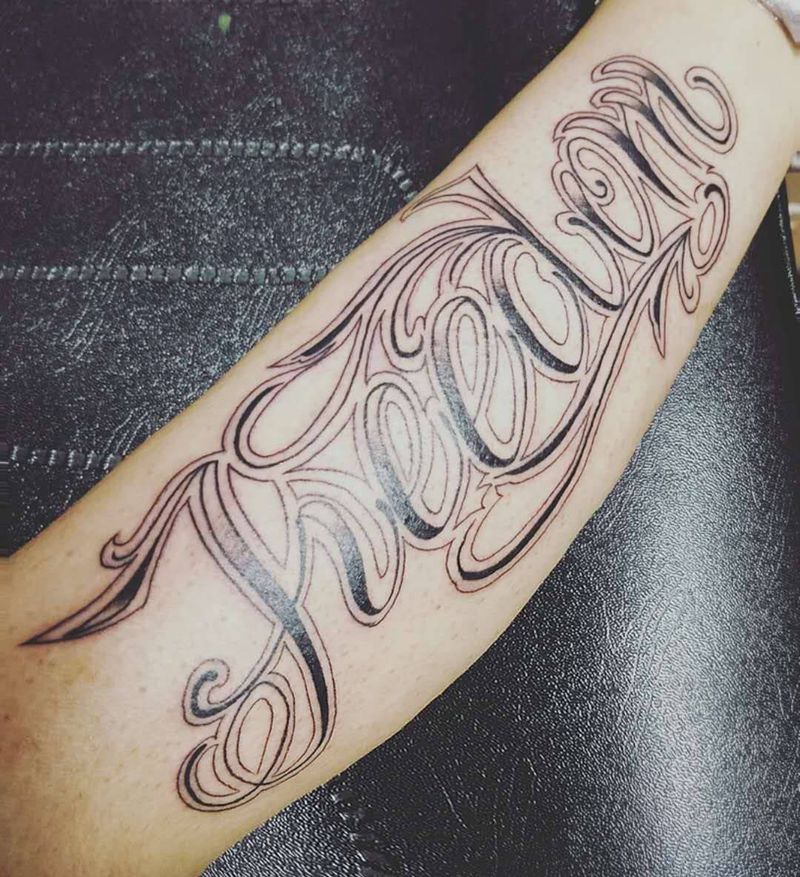 今日小作『花体字』纹身图片