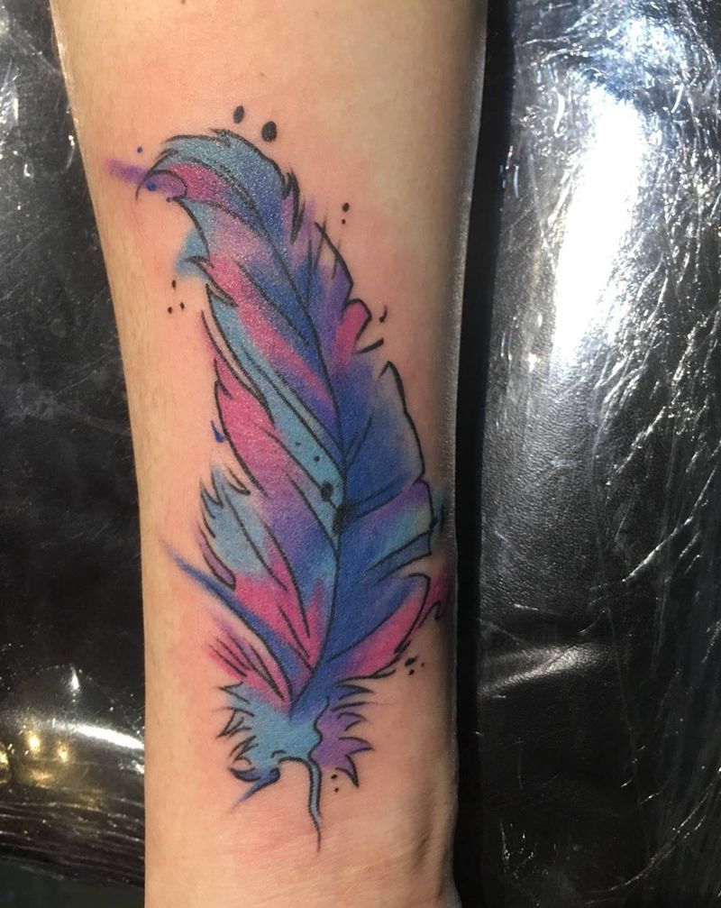 近日小作『彩羽』纹身图片