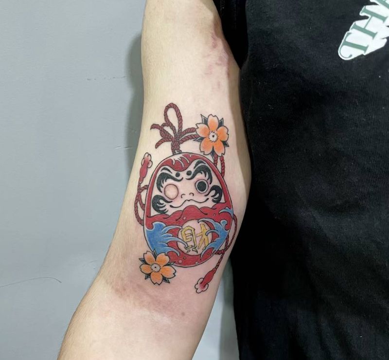 达摩纹身图片_手臂纹身图案