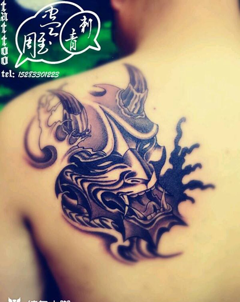 后肩般若纹身图片