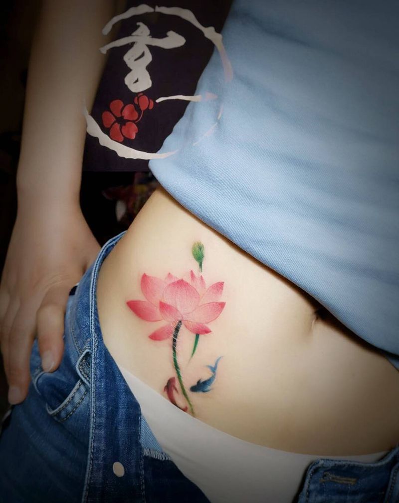 阑尾疤痕纹身图片