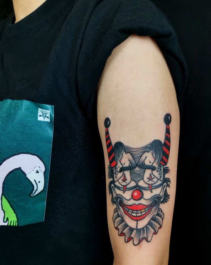 oldschool小丑纹身图片