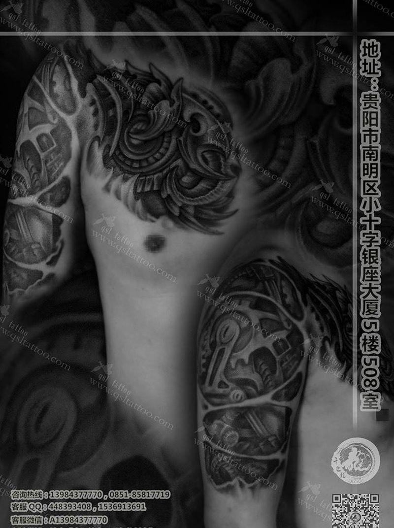 欧美机械臂纹身图片