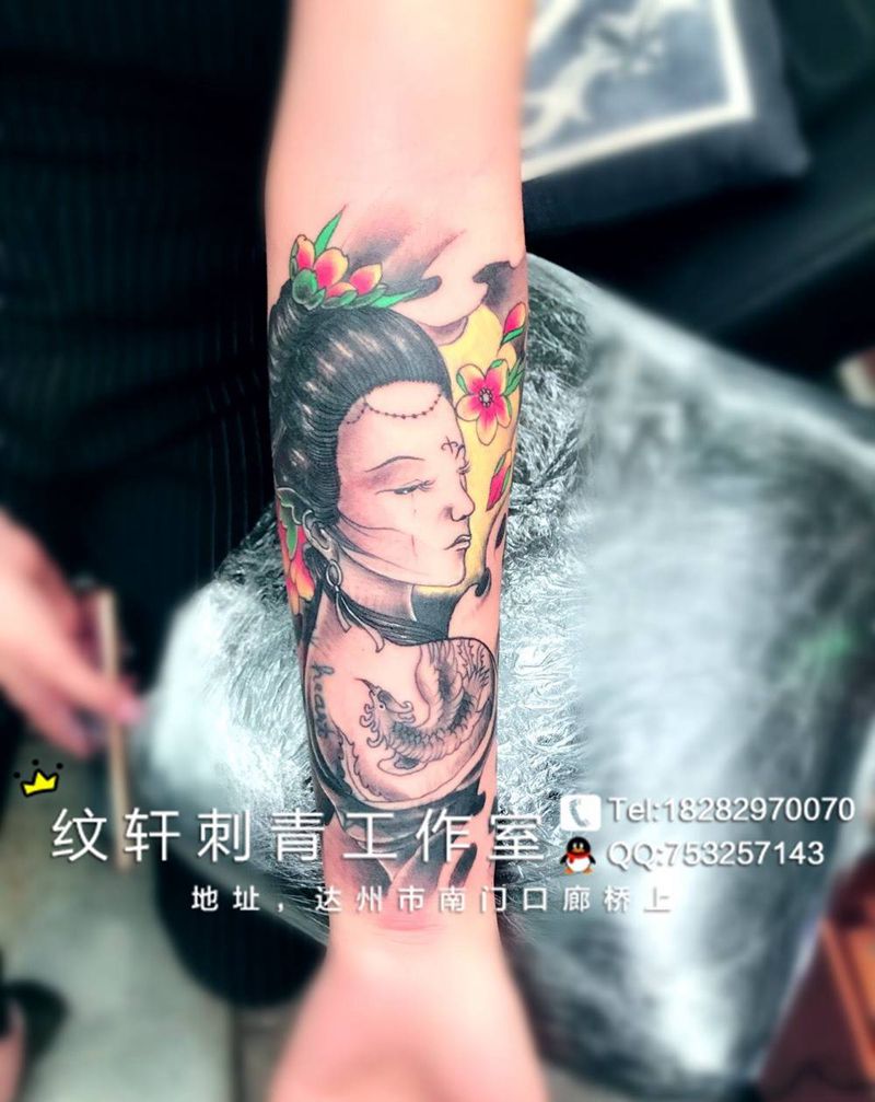 艺妓遮盖旧纹身纹身图片