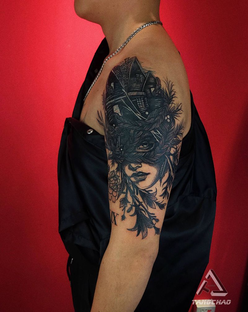 遮盖纹身图片_欧美写实点刺纹身图案