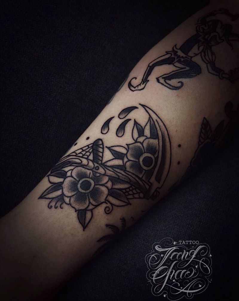 拼接纹身图片_手臂Old School纹身图案