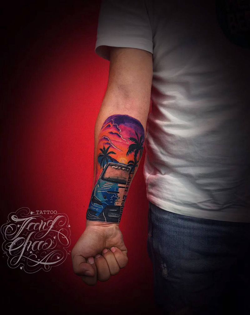 Evo纹身图片_手臂New School纹身图案