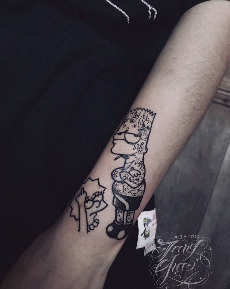 辛普森纹身图片_Old School纹身图案