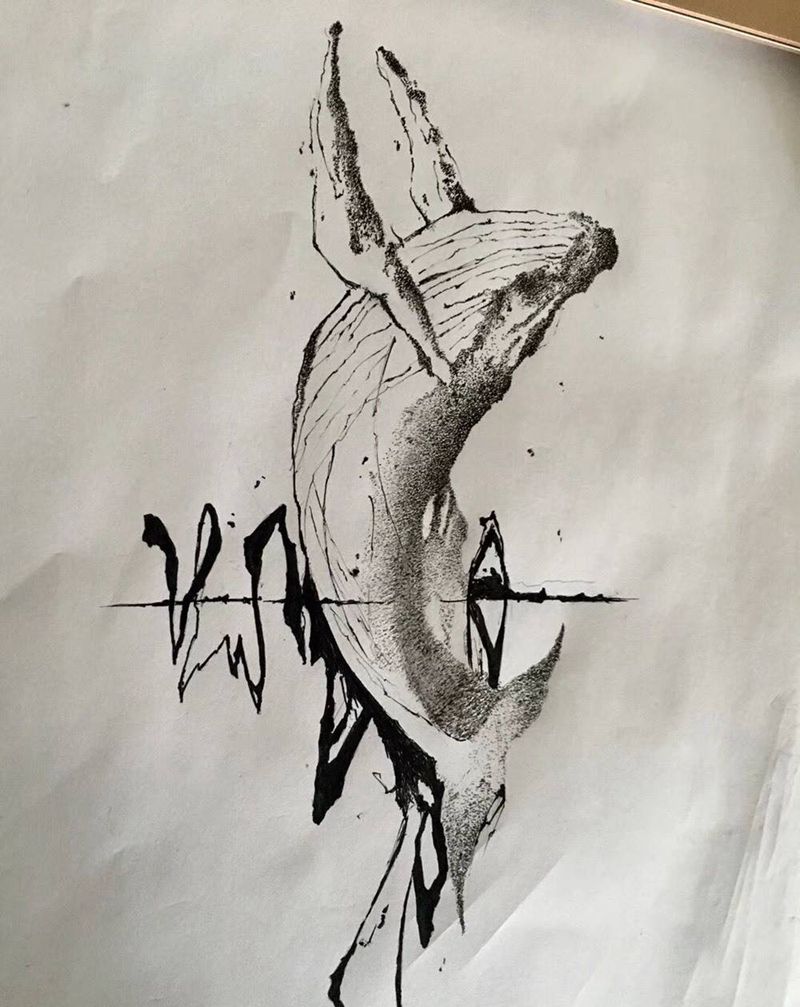 点刺-鲸纹身图片