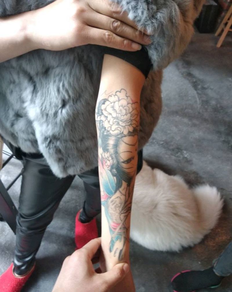 艺妓纹身图片
