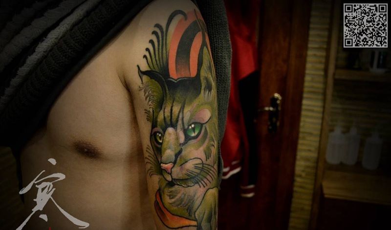 猫纹身图片
