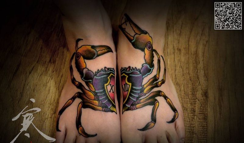 蟹纹身图片
