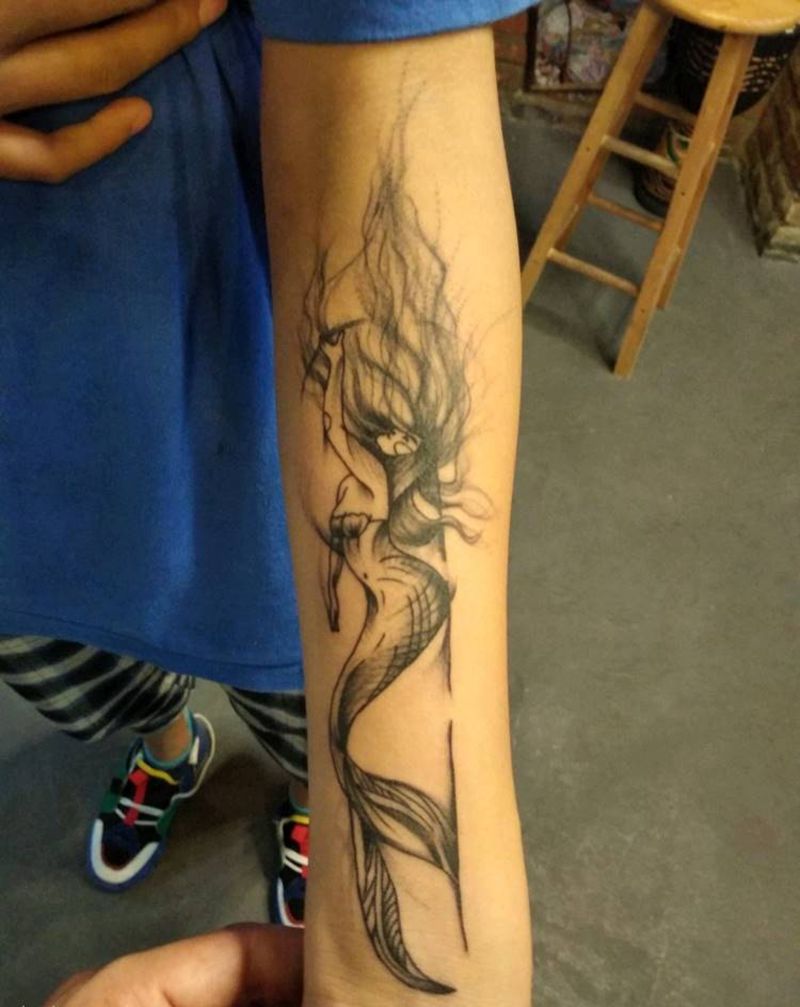 美人鱼纹身图片