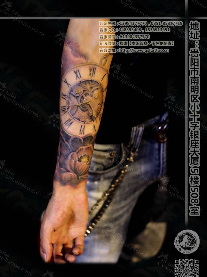 欧美时钟纹身图片