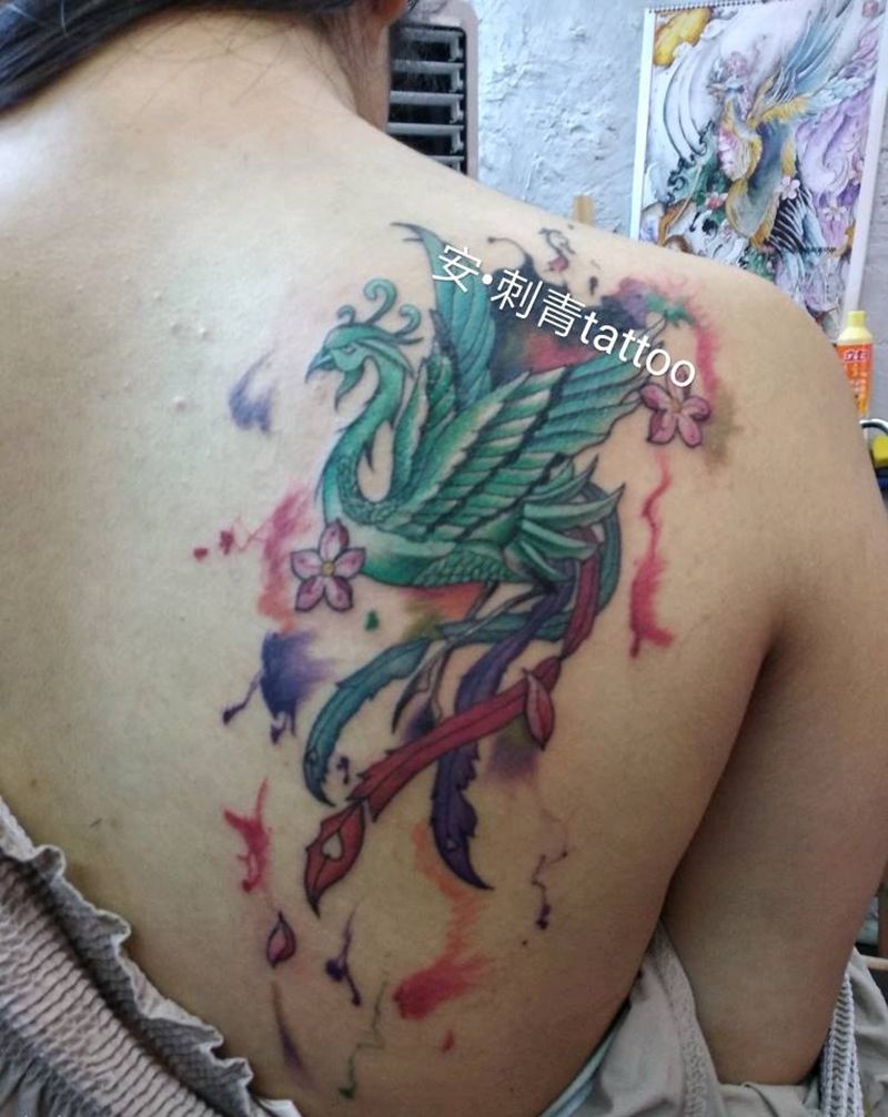 小凤凰纹身图片