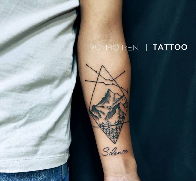 双子座纹身图片_手臂纹身图案