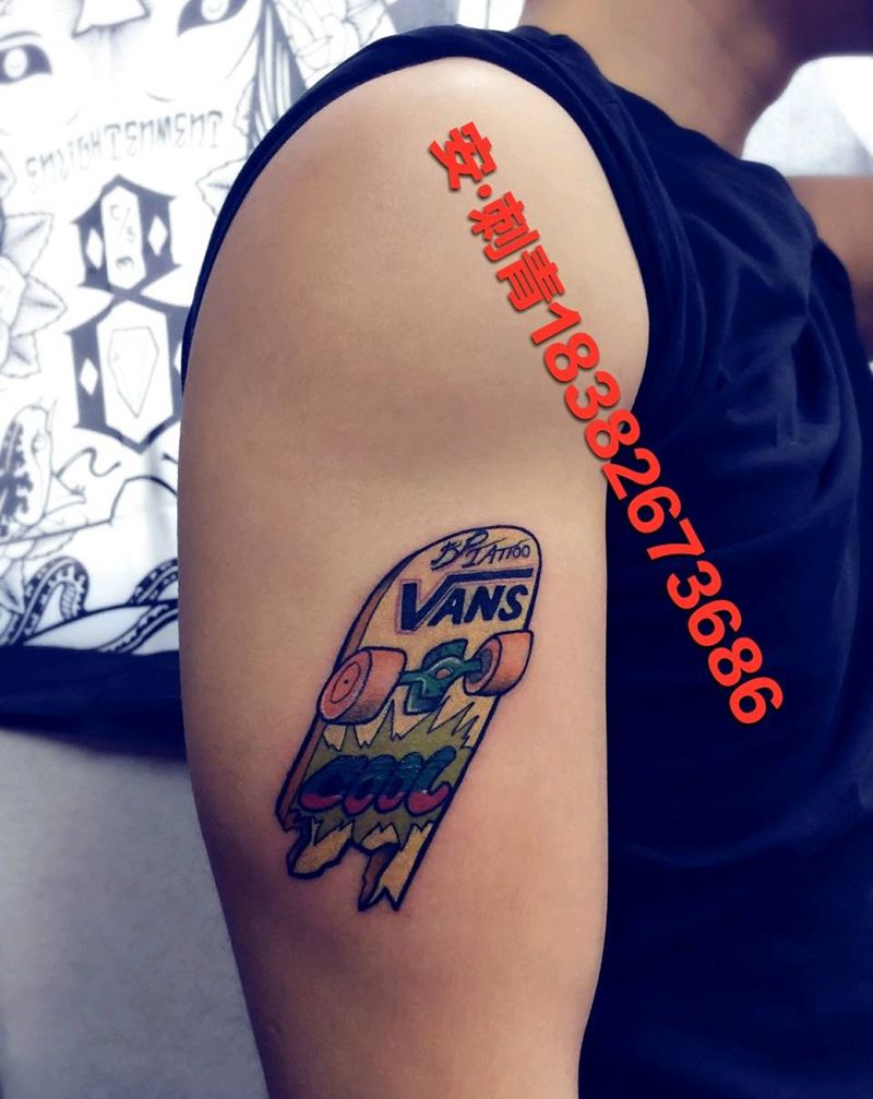 school滑板纹身图片