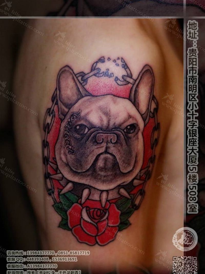 设计法斗纹身图片