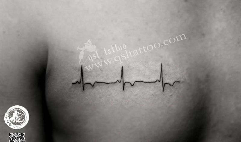 心电图纹身图片