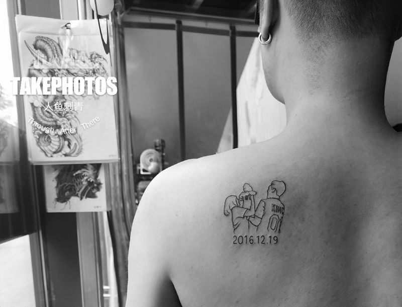 全家福纹身图片_几何线条纹身图案