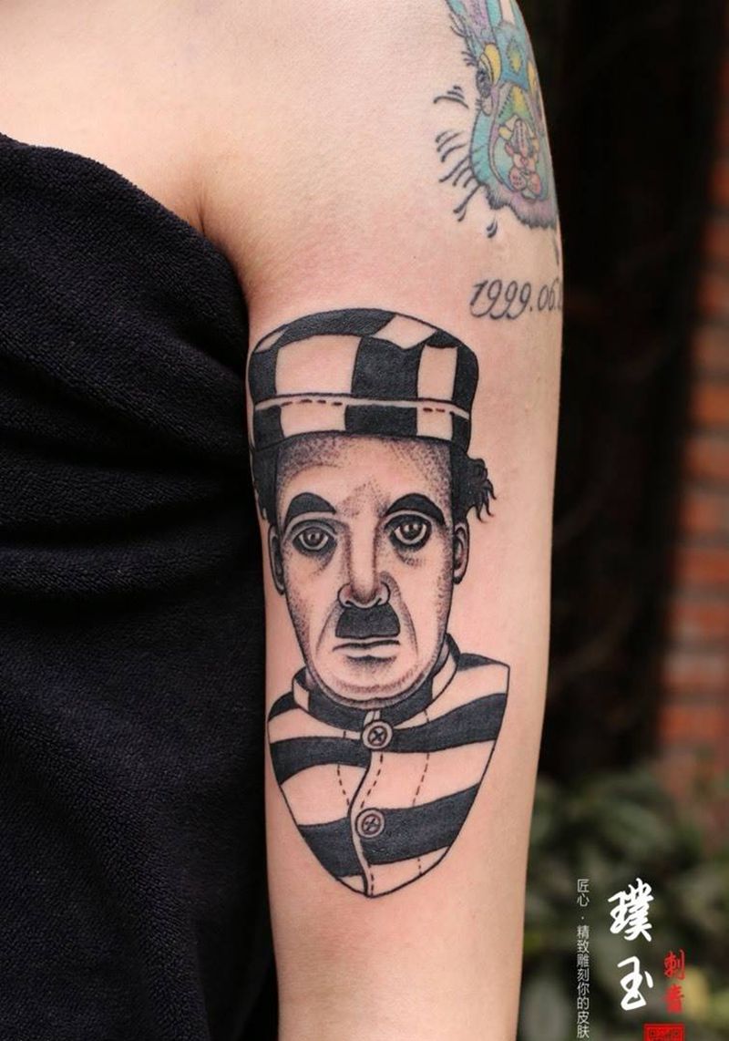 卓别林纹身图片